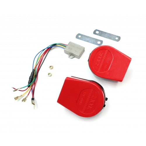 VE 22 Sound Magic Horns For Universal Bikes And Cars - Red Color ( Set of 2 pieces )